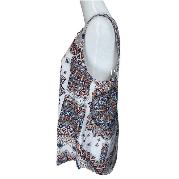 Women's Verse Top Blouse Sz L Sleeveless Lightweight Boho Aztec Print Pullover - Picture 7 of 12